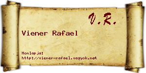 Viener Rafael névjegykártya